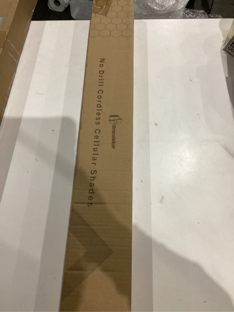 Grandekor No Tools No Drill Cordless Cellular Shades,28.5\" W × 64\" H,Blackout Honeycomb Blinds for Indoor Windows,UV Protection Privacy No Drill Blinds for Home,Door,White White-white(blackout) 28.5\"W x 64\"H