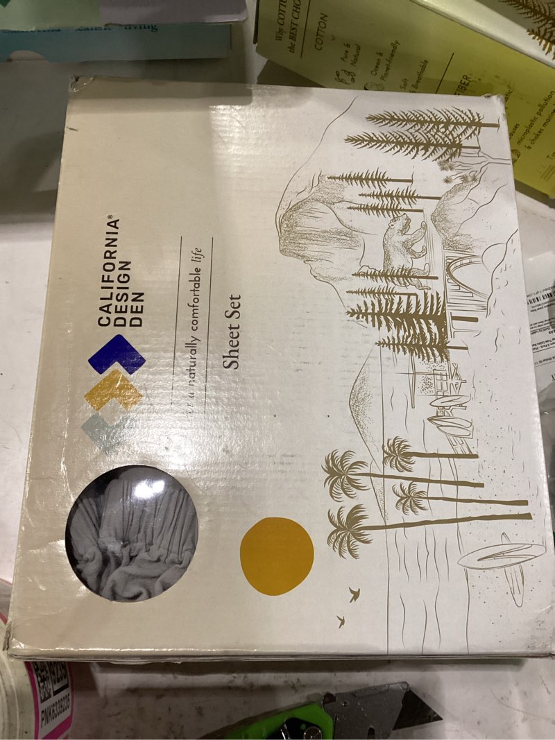 california design den king size sheets set - natural 100% cotton sheets king size with deep pockets,