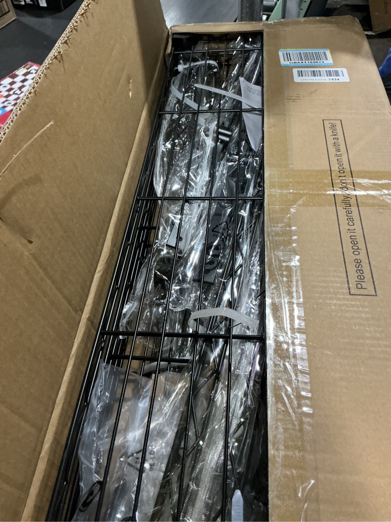 Condition photo showing Good Condition for Ulif U11 Over Washer and Dryer Shelves, 3 Tiers Laundry Room Storage and Organizer Standing Shelf, Metal Freestanding Clothes Drying Rack, 33.9" W x 19.7" D x 77.6" H, Black Black U11