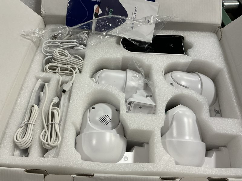 Condition photo showing Good Condition for ansque security cameras wireless outdoor home system, 4 camera kit, no subscription fees, solar powered, local storage, 365-day battery life, 360°ptz surveillance, auto tracking, 2k color night vision 4-camera-kit