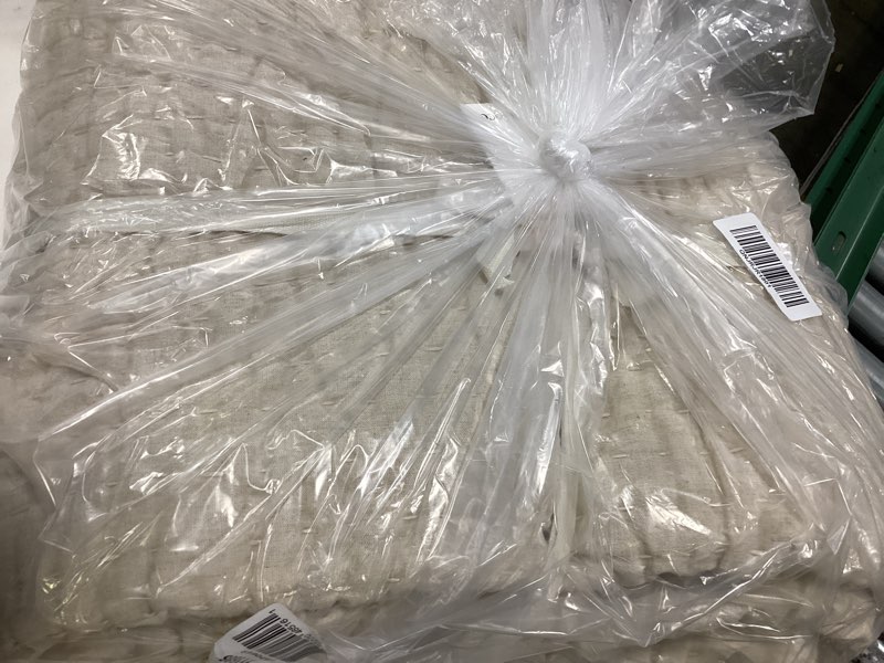 Condition photo showing Good Condition for european linen cotton stitch quilt, twin, natural