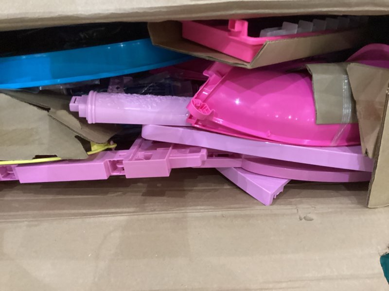 Condition photo showing As Is for Barbie Dreamhouse, Pool Party Doll House with 75+ Pieces and 3-Story Slide, House Playset, Pet Elevator and Puppy Play Areas