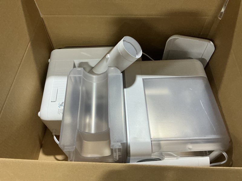 Condition photo showing As Is for DREO Humidifiers for Bedroom, Top-filled Smart Quiet Cool Mist Humidifier for Large Room Home, Oil Diffuser & Nightlight, 50Hours Runtime for Indoor Plants, with Alexa/Google, White