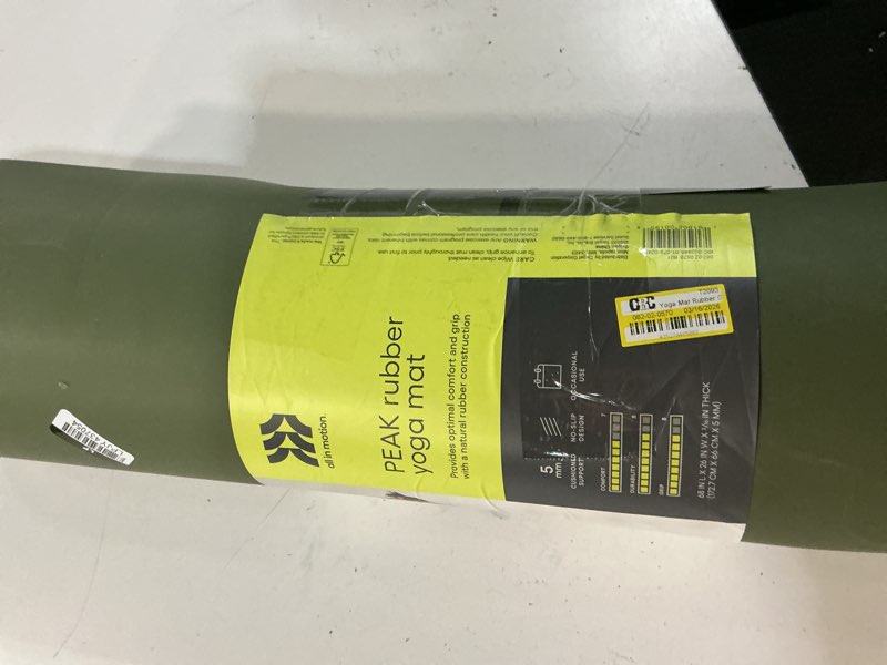 Condition photo showing As Is for yoga mat rubber green (5mm) - all in motion