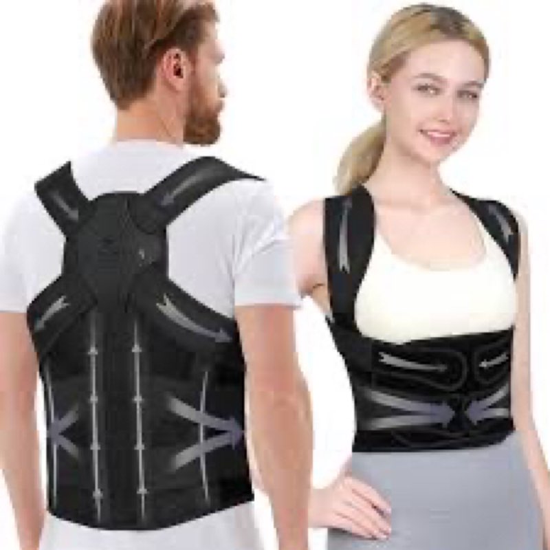 lane heal back brace posture corrector for women and men, adjustable upper and lower back support fo
