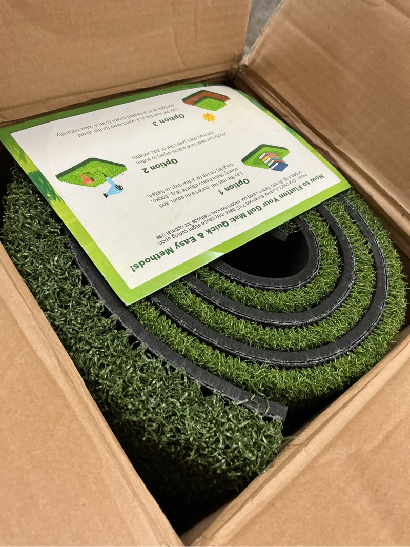 Condition photo showing New/Like New for fanshaw premium dual-turf golf mat: 5x4ft/6x4ft 40mm-50mm thickened for backyard, driving range, indoor & outdoor practice hitting, swing & chipping, ideal gifts for men dad 5 x 4 ft - 1.57"