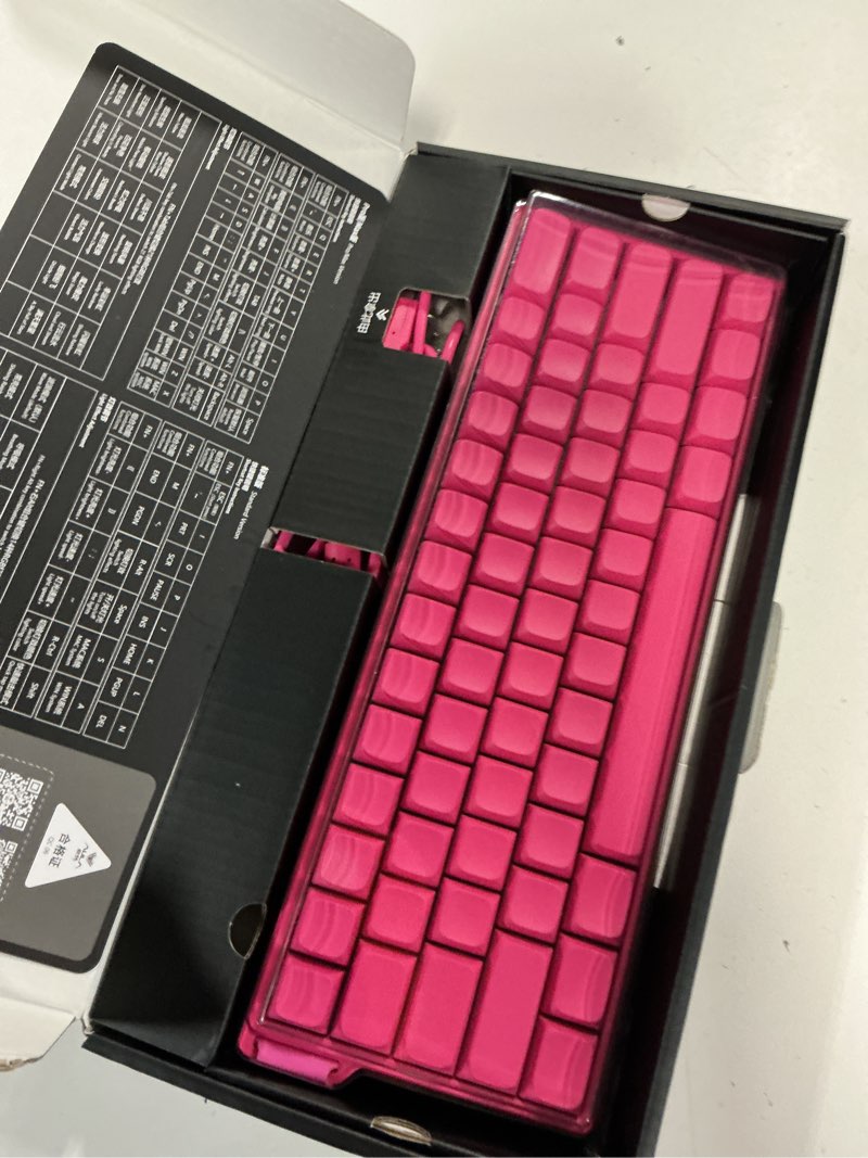 Condition photo showing New/Like New for aula win60 he pro 60% mechanical gaming keyboard wired, magnetic switch hot swappable, adjustable actuation rapid trigger mode, 8000hz polling rate, rgb small keyboard 60 percent compact design for pc rose pink
