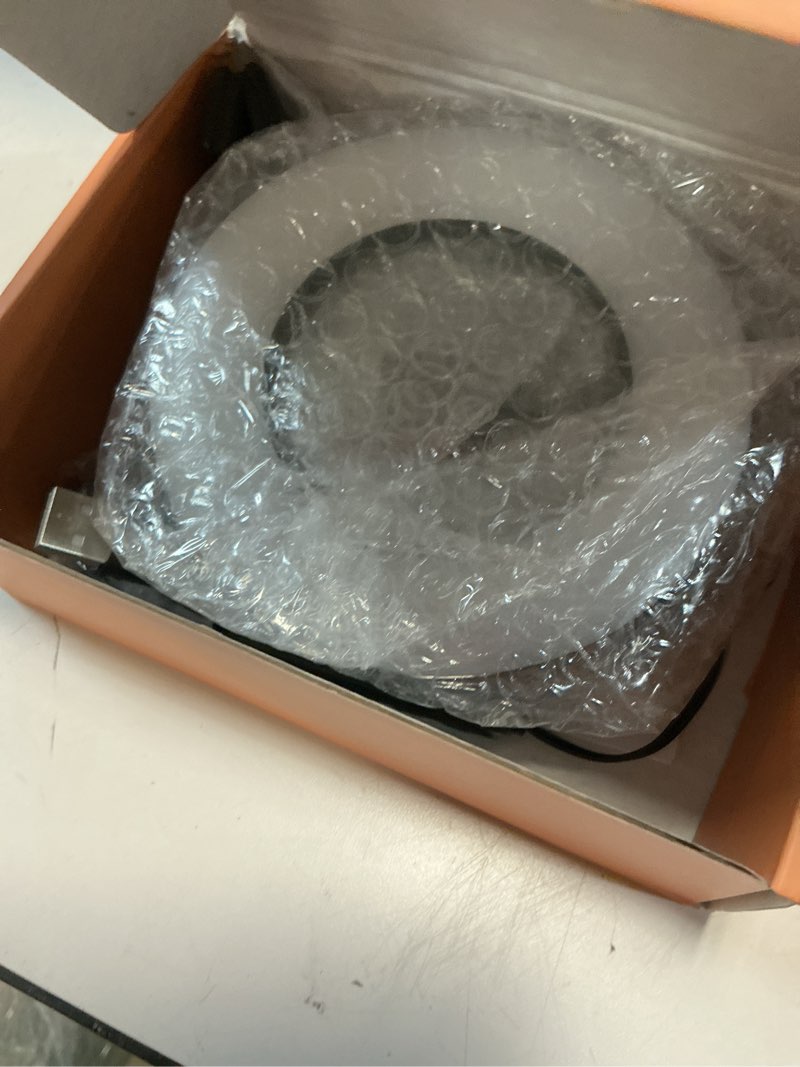 Condition photo showing Good Condition for video conference lighting kit, ring light clip on laptop monitor with 5 dimmable color & 5 brightness level for webcam lighting/zoom lighting/remote working/self broadcasting and live streaming, etc.