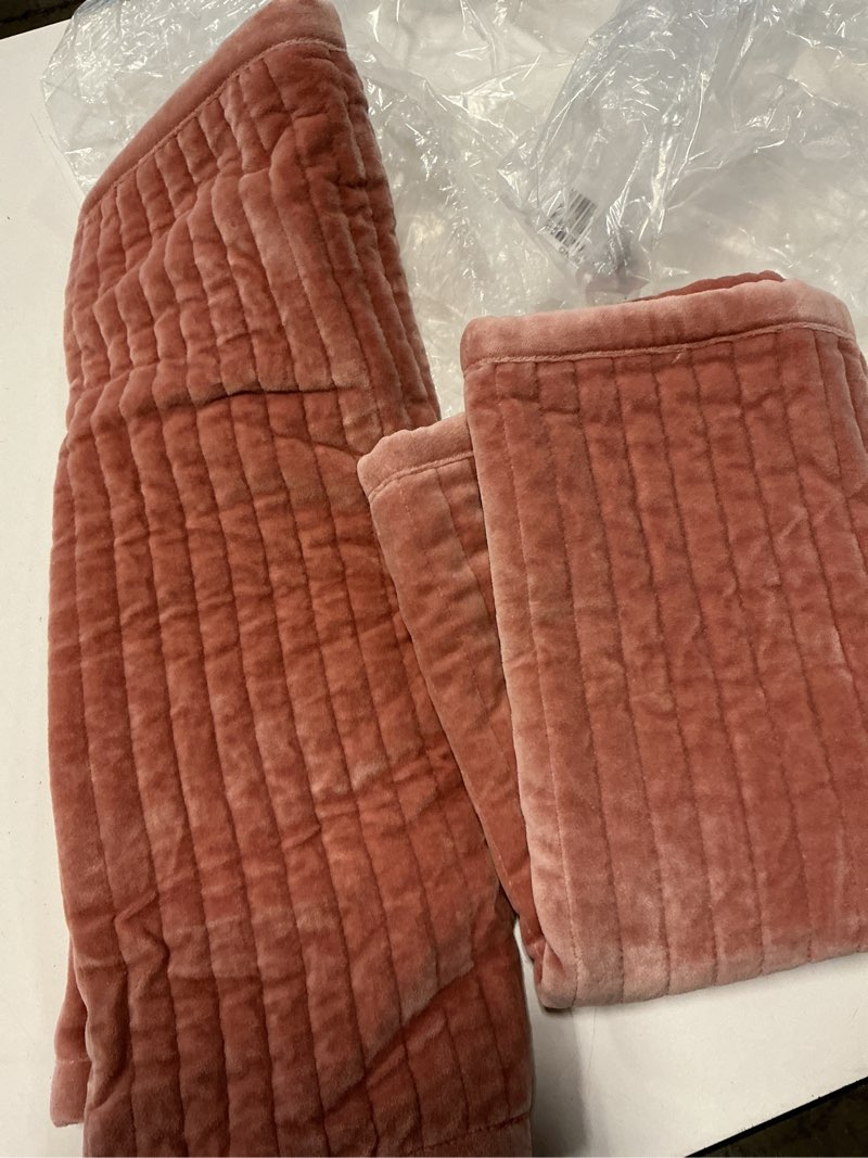 Condition photo showing Good Condition for cotton velvet channel quilted sham set, standard, rose