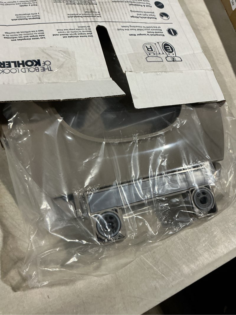 Condition photo showing Good Condition for KOHLER 4636-RL-K4 Cachet ReadyLatch Elongated Toilet Seat Slow Close, Soft Close Toilet Seat Quiet Lid, Contoured Grip-Tight Bumpers Installation Hardware, Apartment Essentials, Cashmere Cashmere Elongated Ready Latch