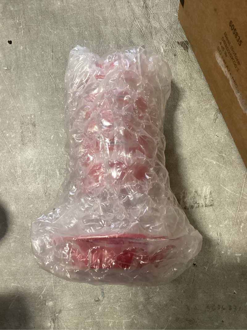 Condition photo showing New/Like New for Hummer's Galore, NCAA College Football Hummingbird Feeder, Glass Hummingbird Feeder with UV Resistant Plastic Wrap for Outdoors Hanging, 32 oz, (West Virginia Mountaineers)