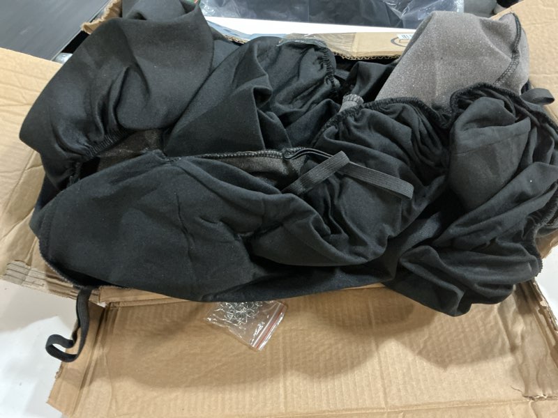 Condition photo showing As Is for bdk polypro car seat covers full set in solid black, front and rear split bench seat covers for cars, easy to install car seats cover set and accessories for auto trucks van suv - solid black