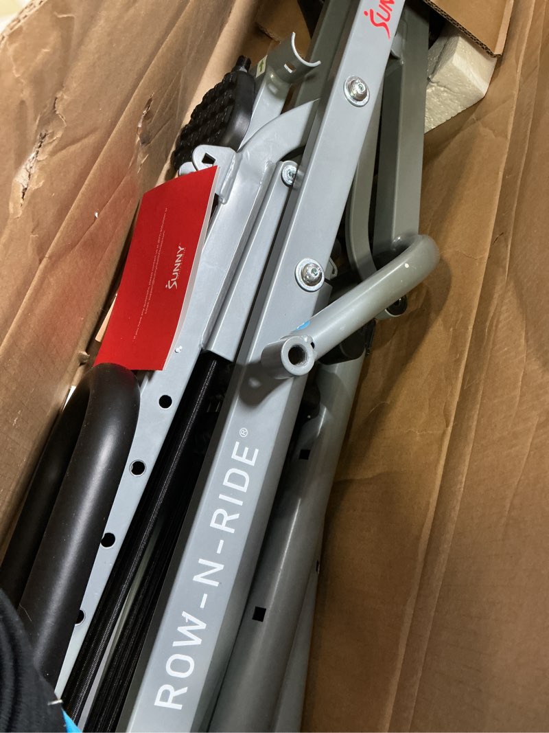 Condition photo showing item condition for Sunny Health & Fitness Smart Row-N-Ride Glute & Leg Trainer, Foldable Squat Assist Rower with Exclusive SunnyFit App Connection Grey
