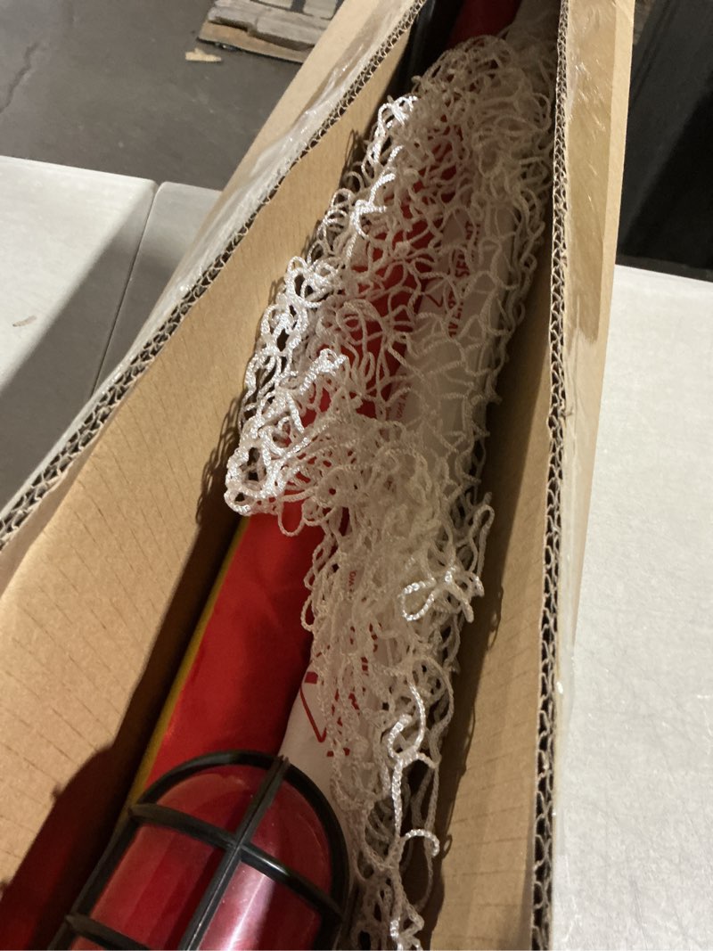 Condition photo showing As Is for franklin sports mini hockey goal set - nhl light up knee hockey goal and stick set with hockey ball - perfect for indoor floor hockey and knee hockey, red, 36" l x 36" w x 24" h