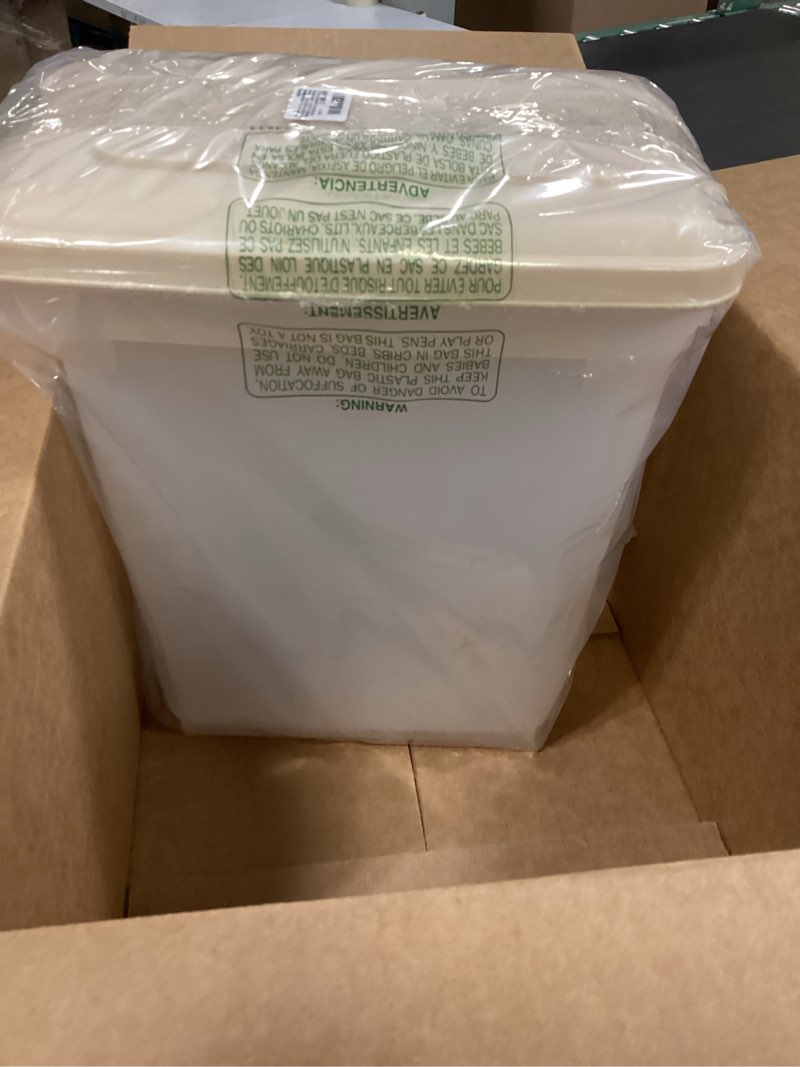 Condition photo showing Good Condition for iris usa airtight dog food storage container, weatherpro, up to 22 lbs, removable wheels, for dog cat bird and other pet food storage bin, keep fresh, made in usa, almond/clear 22 lbs almond