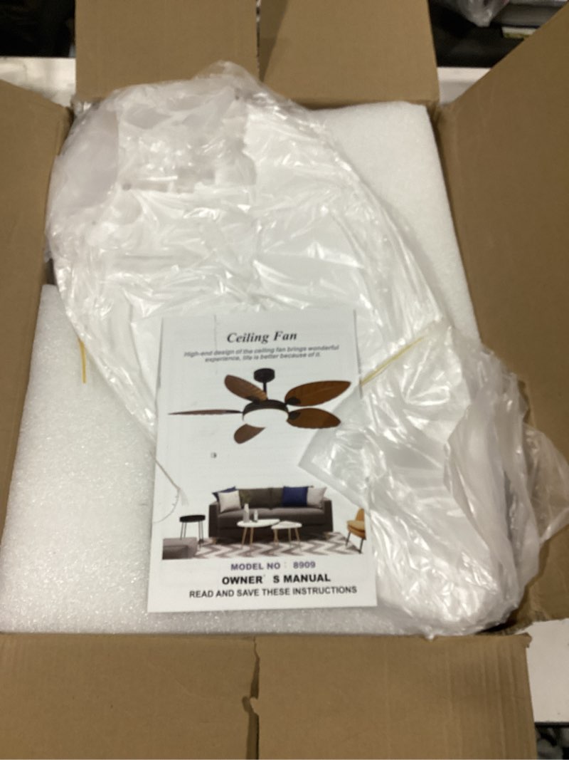 Condition photo showing Good Condition for PHORUS 52" Palm Leaf Ceiling Fan with Lights, White Tropical Outdoor Ceiling Fan with Remote/APP for Bedroom Patio,Dimmable 3 Colors 6 Speeds