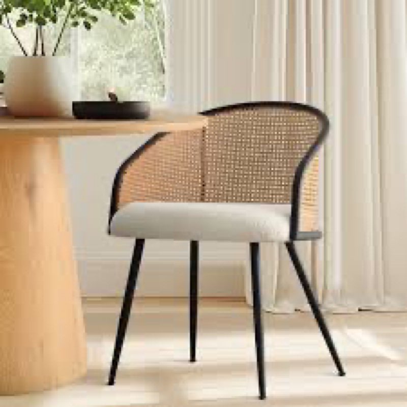 Rattan Boucle Rattan Dining Armchair