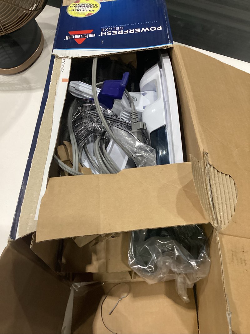Condition photo showing As Is for bissell powerfresh deluxe 1806 steam mop for tile, hardwood & sealed floors w/built?in spotboost brush, fast 30?second warm?up, variable steam levels, fresh scent discs compatible, not tested