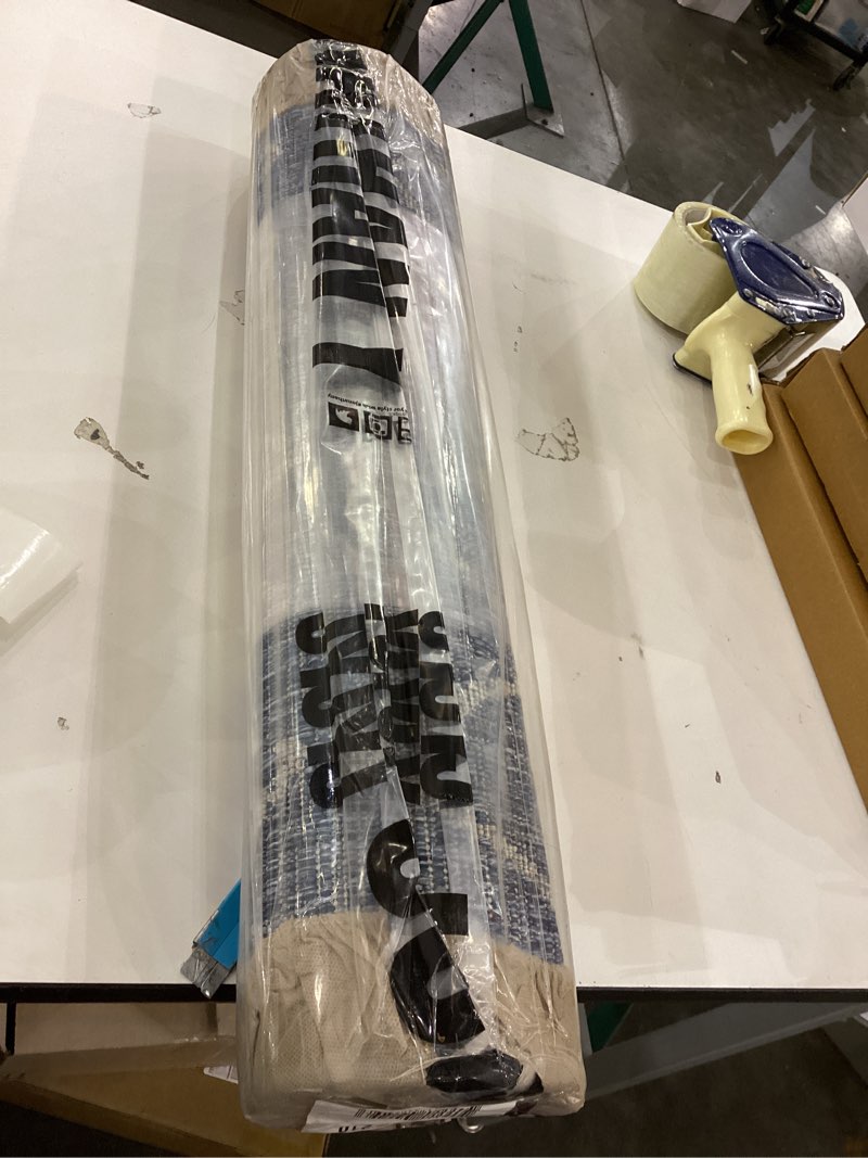 JONATHAN Y Moroccan Trellis Indoor Outdoor Runner Rug 2X10 Navy/Light Gray, Madaba for Backyard, Pat