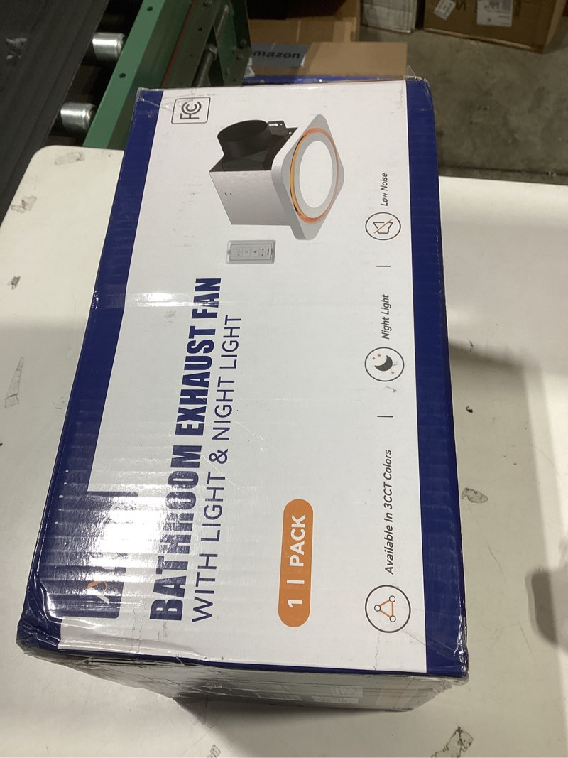 Condition photo showing Good Condition for Amico Bathroom Exhaust Fan with Light, 80 CFM 1.0 Sones, Ceiling Mounted Retrofit Ventilation Fan with 1400LM 18W LED Light, 3000K/4000K/5000K Selectable & Nightlight, Remote, FCC Certified