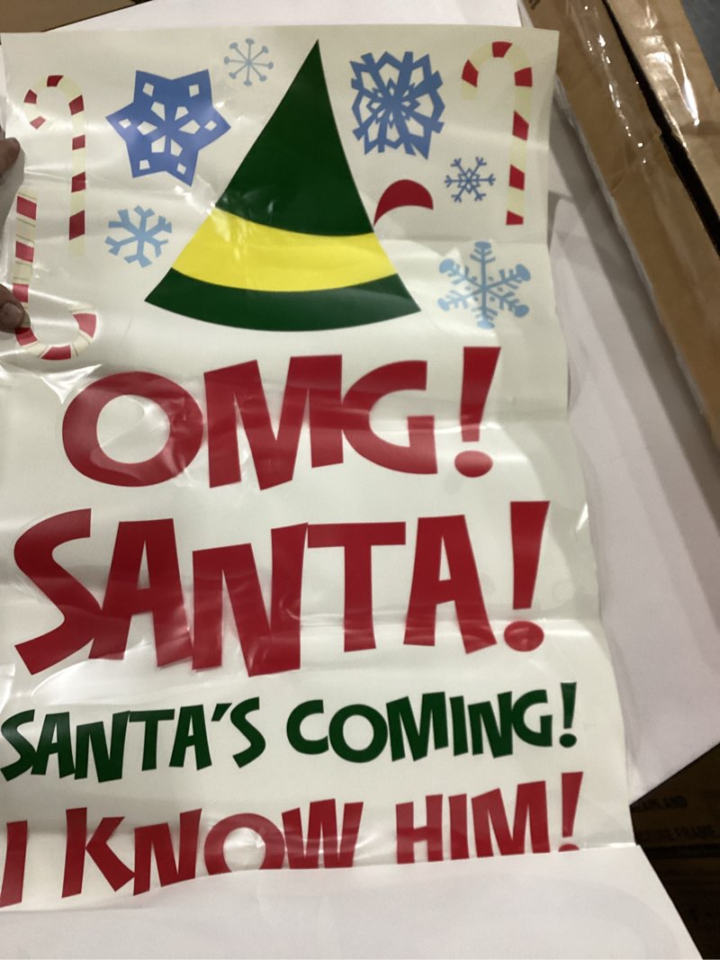 Condition photo showing New/Like New for Buddy The Elf Santa I Know Him Peel and Stick Wall Quote Decals By RoomMates, RMDM5551