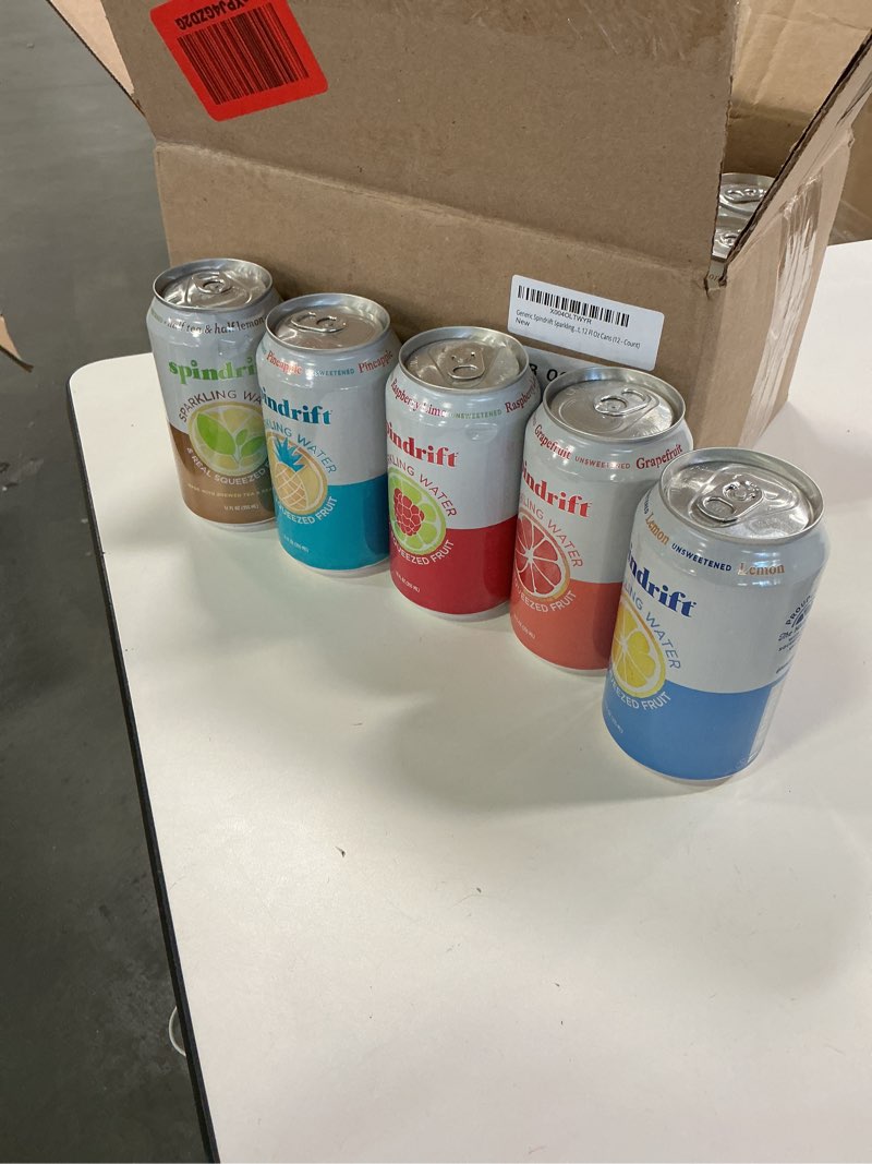 Condition photo showing Good Condition for (BB-06-01-26)Generic Spindriift Sparkling Flavored Water Variety Pack, Made With Real Squeezed Fruit, 12 Fl Oz Cans (12 - Count)