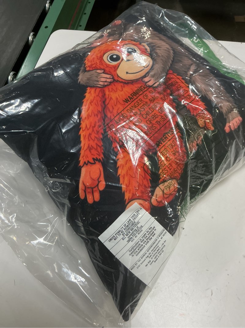 Condition photo showing Good Condition for punch monkey and stuffed animal punch fan viral video japan throw pillow 16x16