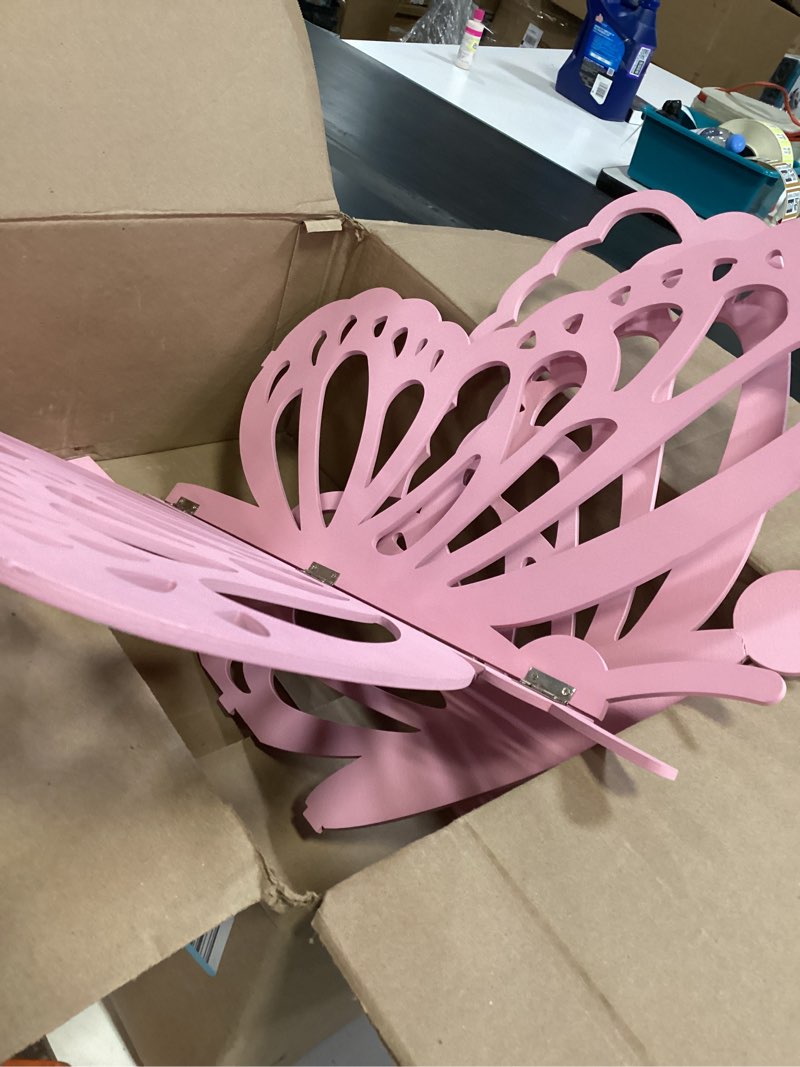 Condition photo showing Good Condition for Yousoontic 2 Pcs Large Wooden Butterfly Props - 20" and 17.5" Standing Wings Cutout Backdrop Decoration for Birthday, Baby Shower, Wedding Party(Pink) 20" and 17.5" Pink