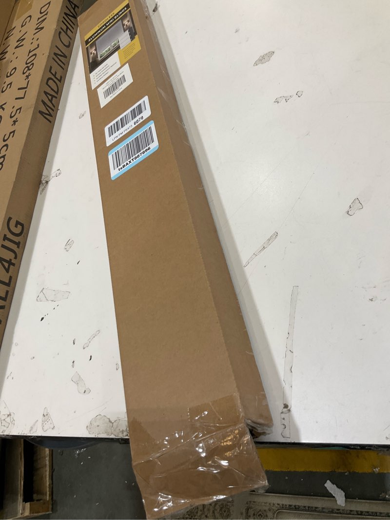 Condition photo showing As Is for unishades no drill blinds for windows 1" aluminum cordless mini blinds l-shaped slat 100% privacy, for window size 27" w × 48" h - white white 27" w × 48" h