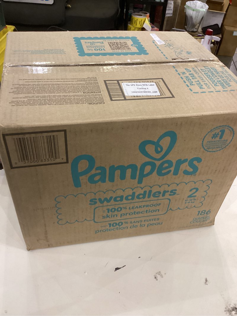 Condition photo showing New/Like New for Pampers Baby Diapers - Swaddlers - Size 2, 186 Count, Ultra Absorbent Disposable Infant Diaper