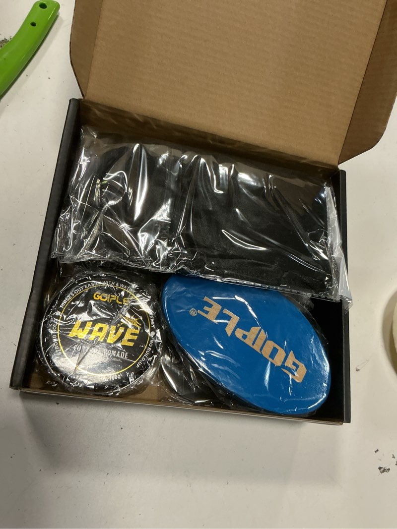 Condition photo showing Good Condition for Wave Pomade for Men Strong Hold Easy Wash 360 Wave Training Hair Cream, Waves Grease for Men Promotes Layered Waves, Moisture, Silky Shine, Wave Pomade Wave Brushe Silky Durag Wave Cap Set (Blue)