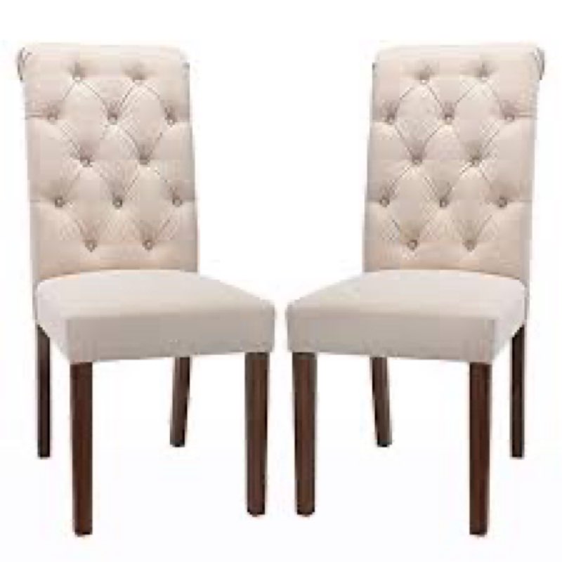 colamy tufted upholstered dining chairs set of 2, accent parsons chairs with solid wood legs and pad