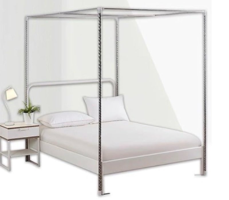 Stainless Steel Bed Canopy Frame, Mosquito Net Support 4 Bed Posts, Mosquito Net Fram Fit for All Beds, Room Decoration