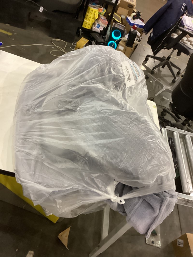 Condition photo showing As Is for Toddler Travel Bed, 2-in-1 Foldable Portable Toddler Bed Sofa Chair, Soft Baby Kids Travel Floor Cot with Washable Covers Safety Foam Raised Bumper for Camping Hotel Sleeping (Grey)