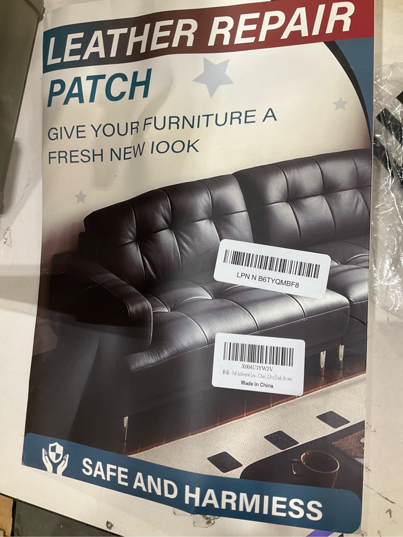 Condition photo showing New/Like New for Self Adhesive Leather Repair Patch,8x12 inch Vinyl Repair Kit,Leather Repair Kit for Furniture,Car Seat,Couch,Office Chair, 2 Pcs Dark Brown