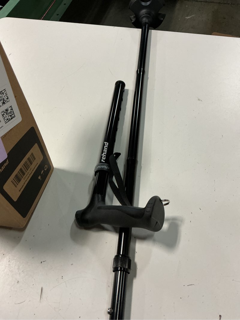 Condition photo showing Good Condition for rehand walking cane for men & women - foldable, adjustable, lightweight, self standing pivot walking cane, soft handle grip, with travel bag, walking sticks for seniors & adults black