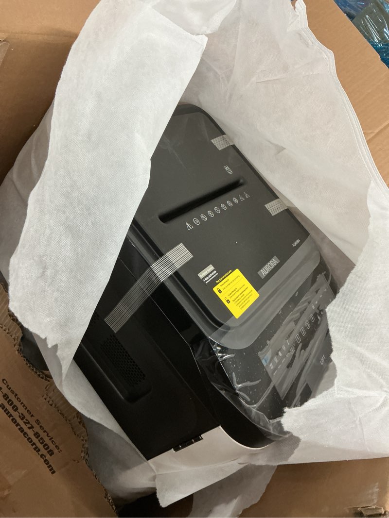 Condition photo showing As Is for Aurora Commercial Grade 400-Sheet Auto Feed High-Security Micro-Cut Paper Shredder/ 240 Minutes/Security Level P-5 Paper 400-Sheet MicroCut AutoFeed