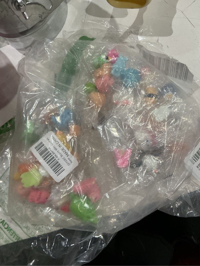Condition photo showing Good Condition for diydec 50pcs mini resin animal 50 styles tiny resin animals miniature to hide little small animal figures bulk for holiday party favors bag fillers garden dollhouse crafts decor 50pcs pink resin figures