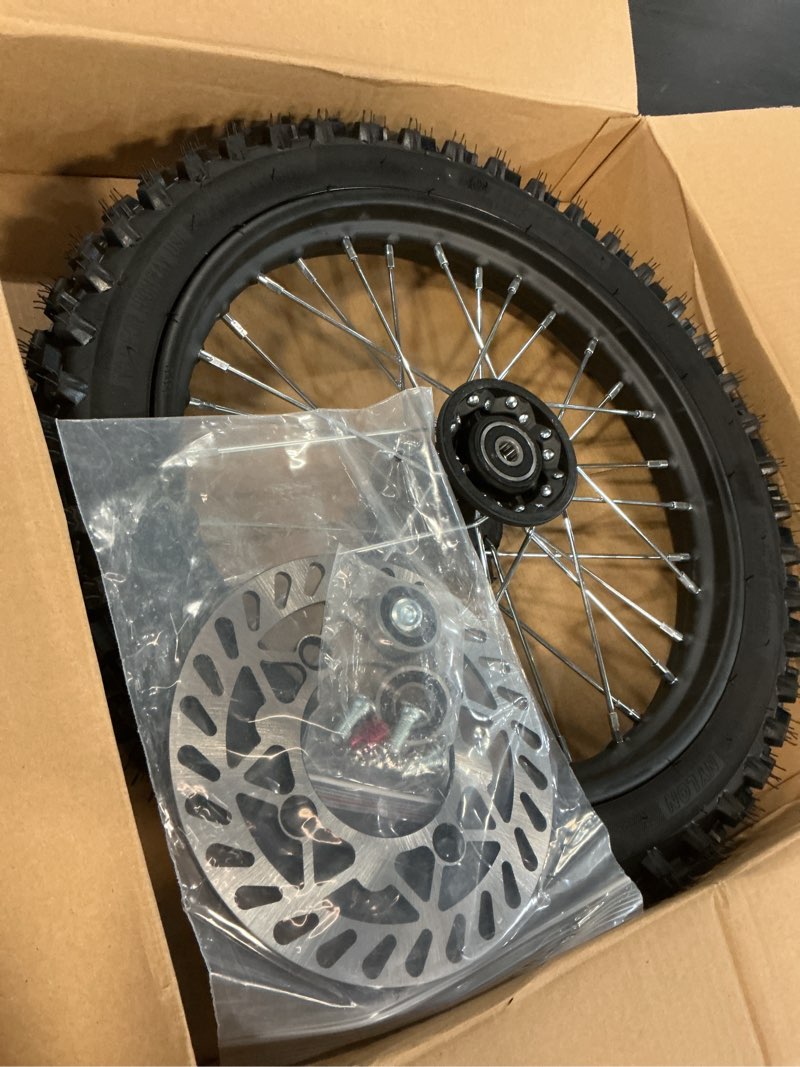Condition photo showing Good Condition for 2.50-14 60/100-14 dirt bike front rim wheel tire with 12-15mm bearing for 50cc 70cc 110cc 125cc ssr125 ttr90 ttr110 crf70 xr70 klx110 rm65 apollo taotao db14 coolster pit bike motorcycle