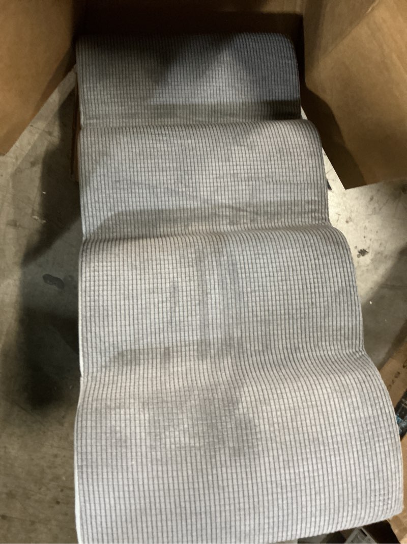 Condition photo showing As Is for Curved Dog Stairs Ramp for High Beds 19.7\" H, 4-Step Dog Steps for Small Dogs and Cats, Pet Stairs for High Bed Climbing, Non-Slip Balanced Pet Step Indoor, Grey Fleece-Grey 4-Step (similar no-same)