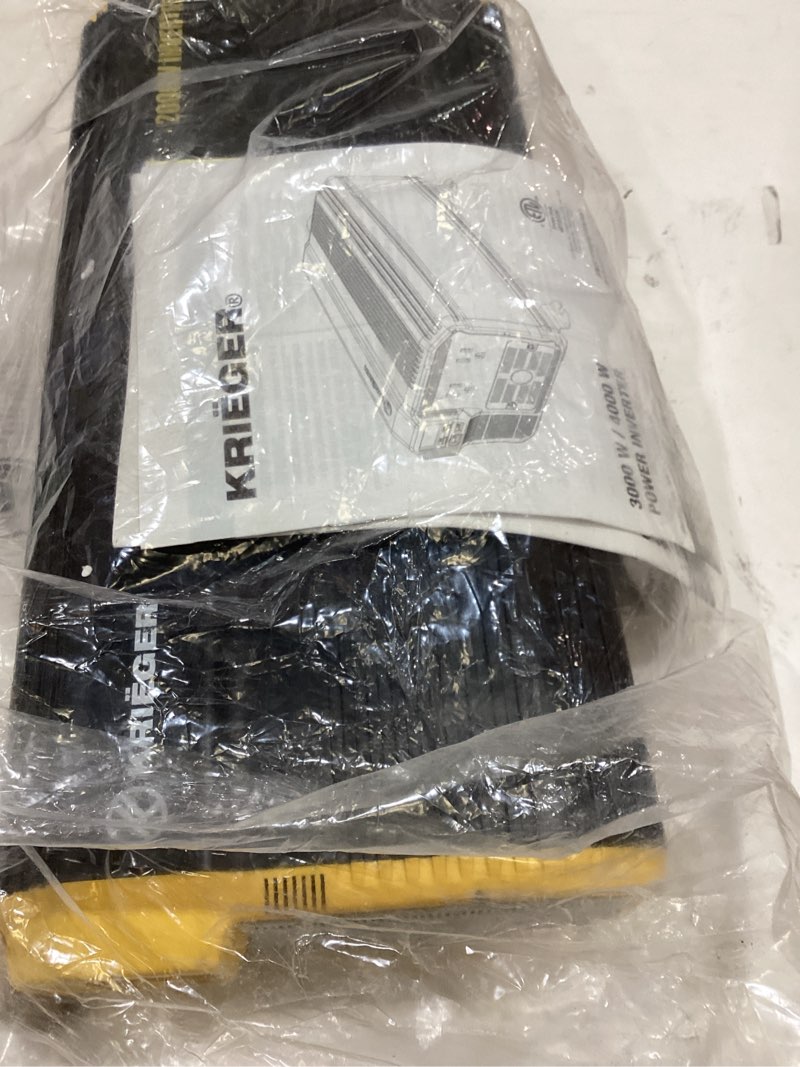 Condition photo showing As Is for K KRIËGER 600 Watt Power Inverters for Vehicles, 12V to 110V, Car Charger with Plug Outlet, Modified Sine Wave, 2 AC Outlets, USB Ports, Cigarette Lighter & Clamps - ETL Approved Under UL STD 458 600 Watt Modified Sine