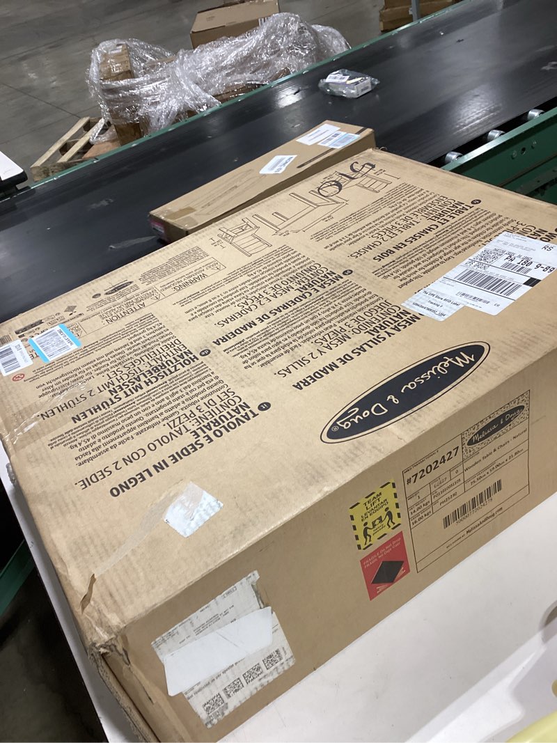 Condition photo showing item condition for melissa & doug solid wood table and 2 chairs set - light finish furniture for playroom