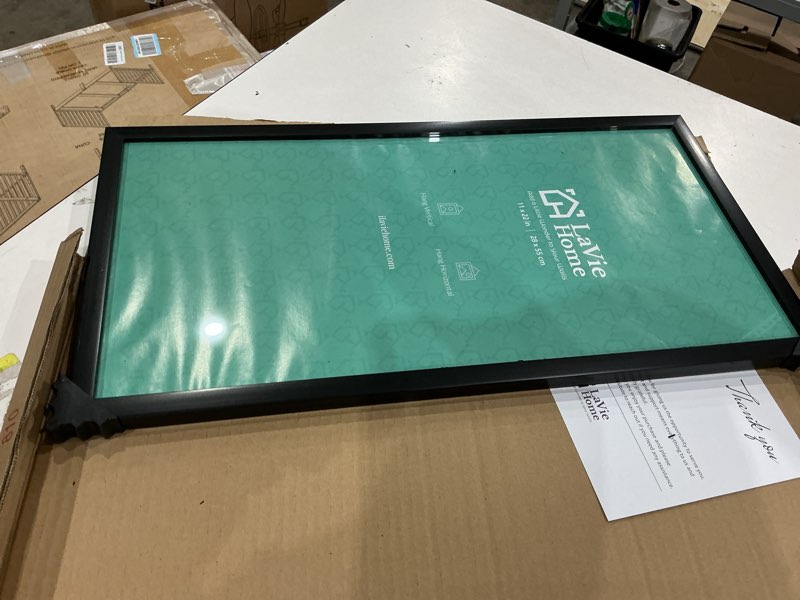 Condition photo showing Good Condition for lavie home 11x22 picture frame for wall display, 11x22 black picture frame with hd plexiglas, 11 x 22 poster frame 1 pack, display frame for vertical or horizontal, classic collection