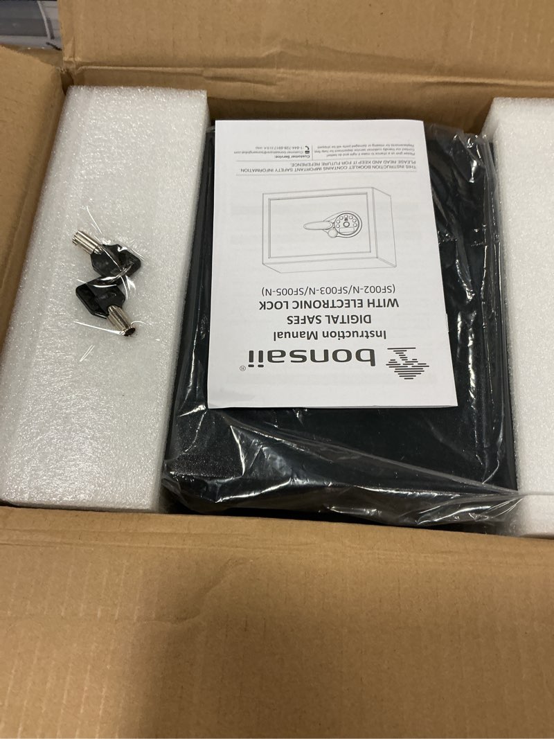 Condition photo showing New/Like New for Bonsaii Safe, 0.6 Cubic Safe Box with Electronic Keypad, Removable Shelf, for Valuables Jewelry and 