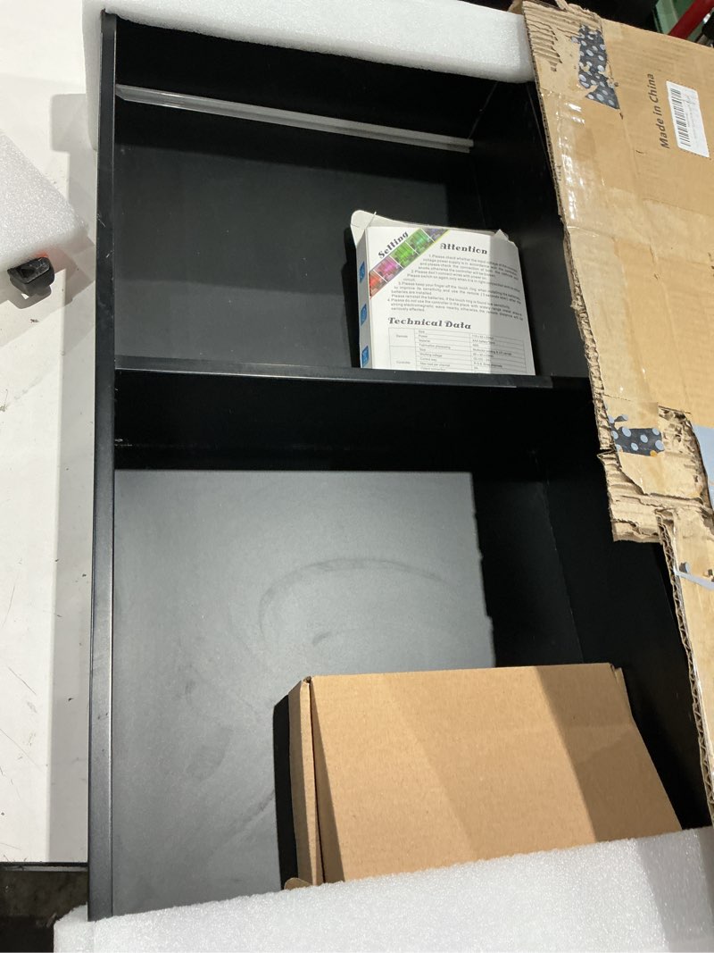 Condition photo showing Good Condition for stainless steel shower niche 12" x 24", no tile needed recessed wall niche with rgb light, bathroom niche for shower wall insert installation (matte black) 1 niche with rgb light