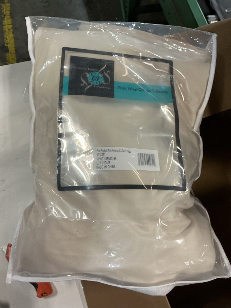 Condition photo showing Good Condition for HPD Half Price Drapes Heritage Plush Velvet Curtains 96 Inches Long Room Darkening Curtains for Bedroom & Living Room 50W x 96L, (1 Panel), Au Lait Creme Au Lait Creme 50"W x 96"L (Pack of 1)