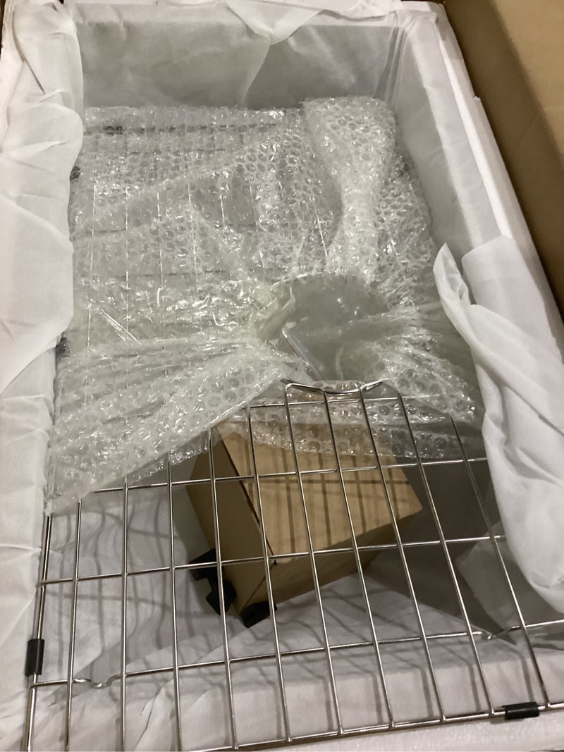 Condition photo showing New/Like New for milosen rv kitchen sink, 25''×15''×7'' 16 gauge t304 stainless steel drop-in/undermount rv sink, 25 inch single bowl sinks for caravans/campervans & site cabins, 7 inch depth outdoor trailer sinks stainless steel ?25''×15''