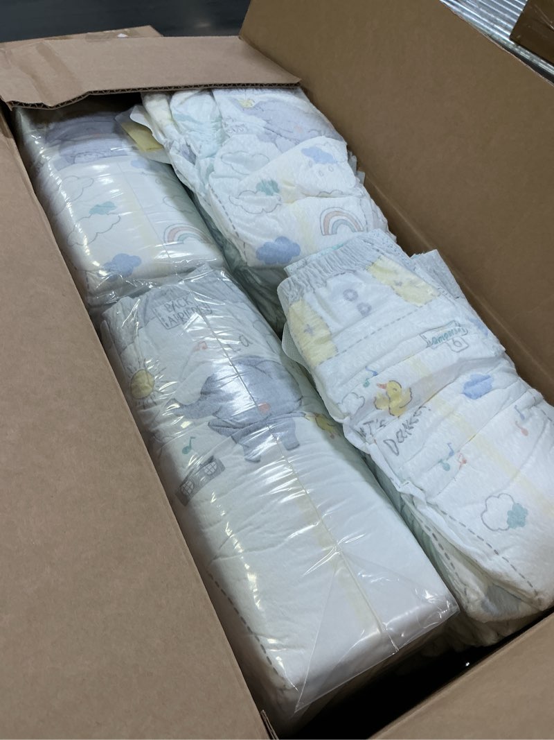 Condition photo showing As Is for pampers swaddlers diapers, size 6 (23-44 lbs), 108 count, absorbent, keeps baby dry and comfortable, skin safe disposable baby diaper (packaging may vary) size 6 108