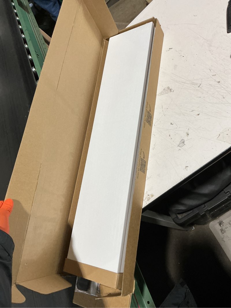 Condition photo showing Good Condition for white floating book shelves for wall, 36 inch wall bookshelf for kids bedroom, large deep hanging shelves with metal brackets for living room office décor indoor plants (3-pack)