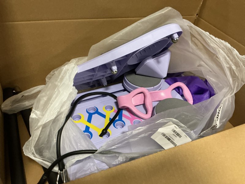 Condition photo showing As Is for Pilates Reformer Sets Pilates Board 6in1 Multifunctional Abdominal core Trainer Workout Equipment,Exercise Board Foldable Ab Board Trainer Pilates Exercise Machine (Purple)